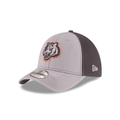 Grey Cincinnati Bengals Hat - New Era NFL Grayed Out 39THIRTY Stretch Fit Caps USA6395240